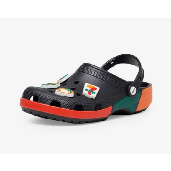 7-Eleven X Crocs Classic Clog 7-11 Exclusive Black Size Men 10 Women 12‎ New - Picture 4 of 4